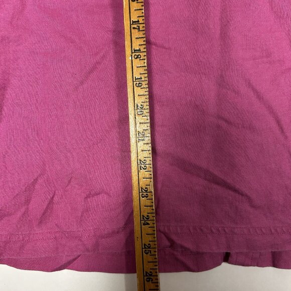 Pendleton Women Dark Pink Shirt 100% Linen Button Up Long Sleeve Logo Sz L Flaw - Picture 10 of 10